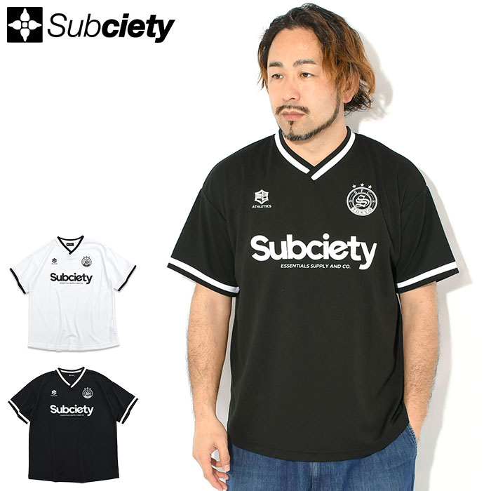 乐天商城 - サブサエティ Subciety カットソー 半袖 メンズ S.F.C ゲーム シャツ Vネック ( subciety サブサエティー S.F.C Game Shirt S/S V-Neck 吸水速乾 UVカット ティーシャツ T-SHIRTS トップス 113-22111 )