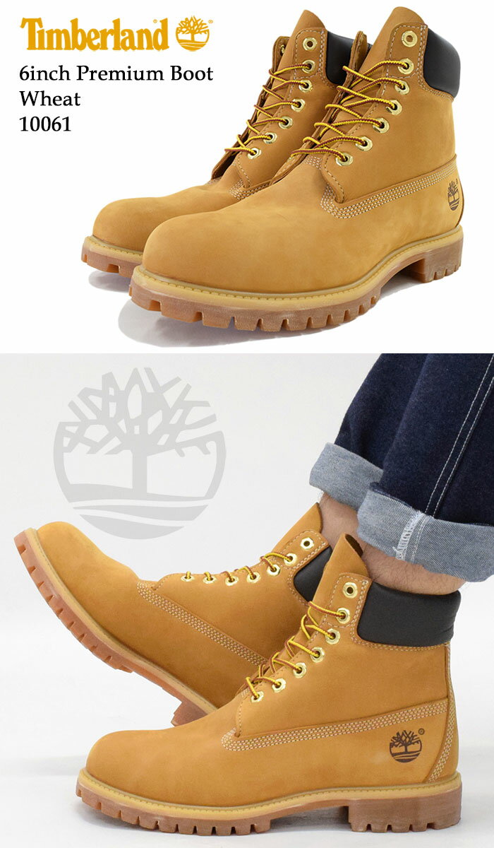 【日本正規品】ティンバーランド Timberland ブーツ 6インチ プレミアム ウィートヌバック ( ティンバーランド timberland TIMBERLAND ティンバ 10061 6inch Boot Wheat イエロー 防水 定番 メンズ・靴 MENS ティンバーランド ティンバー ) 2