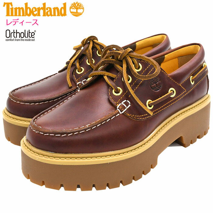 ティンバーランド Timberland デッキシューズ レディース 女性用 ウィメンズ プレミアム プラットフォーム スリーアイ Burgundy Full Grain 