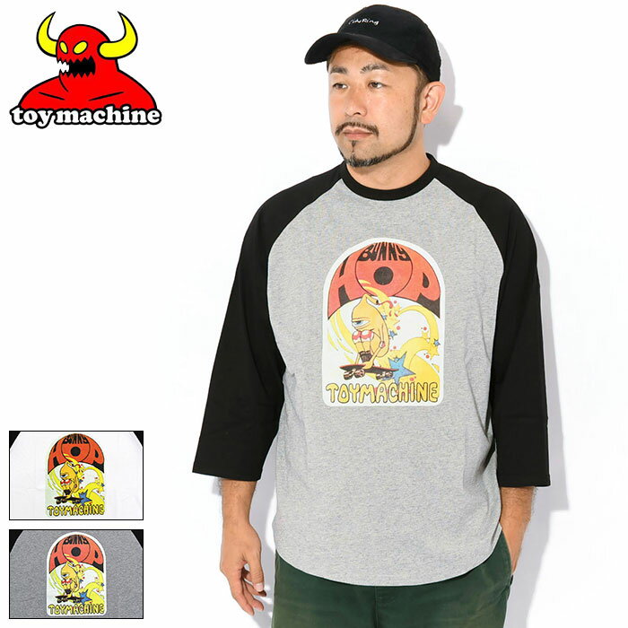 乐天商城 - トイマシーン TOY MACHINE ラグラン 七分袖 メンズ バニー ホップ ( TOY MACHINE Bunny Hop 3/4 Raglan ティーシャツ T-SHIRTS カットソー トップス 7分袖 メンズ 男性用 TMFFLT1 )