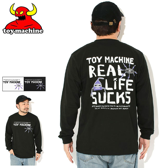 トイマシーン TOY MACHINE ロンT Tシャツ 長袖 メンズ リアル ライフ サックス ( TOY MACHINE Real Life Sucks L/S Tee ティーシャツ T-SHIRTS ロング ロンティー 長袖Tシャツ カットソー トップス メンズ 男性用 TMPGLT2 )