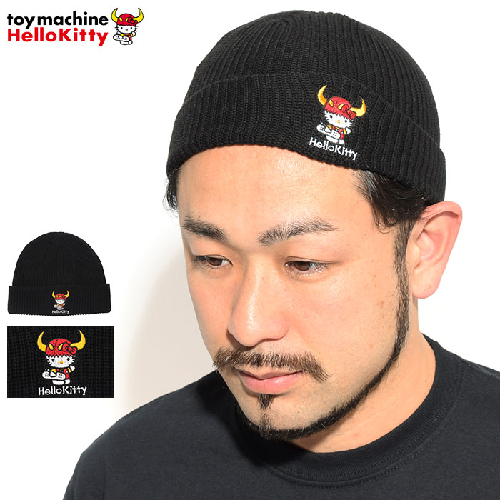 トイマシーン TOY MACHINE ニット帽 ハローキティ トイモンスター キティ エンブロイダリー ビーニー コラボ ( TOY MACHINE×Hello Kitty Toymonster Kitty Embroidery Beanie ニットキャップ 帽子 メンズ 男性用 KTMPBHW6 )[M便 1/1] ice field icefield