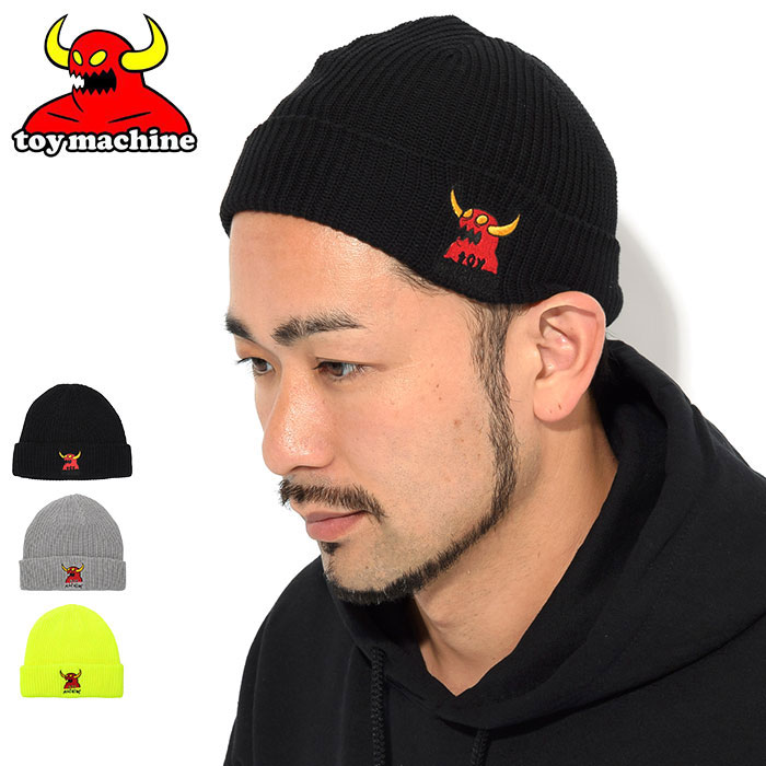 トイマシーン TOY MACHINE ニット帽 モンスター マークド エンブロイダリー ビーニー ( TOY MACHINE Monster Marked Embroidery Beanie ニットキャップ 帽子 メンズ 男性用 TMFAHW34 )[M便 1/1] ice field icefield