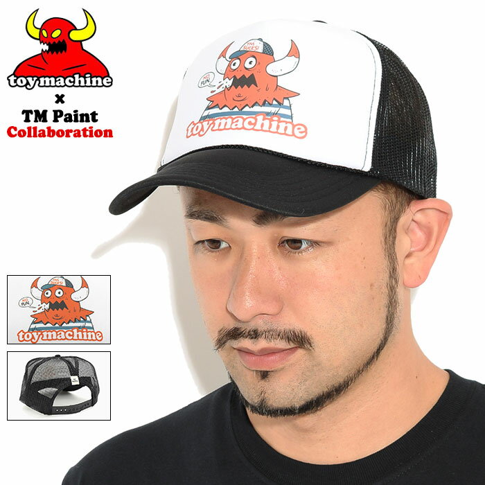 トイマシーン TOY MACHINE キャップ TM ペイント ノー ファン メッシュキャップ コラボ ( TOY MACHINE×TM Paint No Fun Mesh Cap スナップバックキャップ 帽子 メンズ 男性用 TMSBHW49 ) ice field icefield