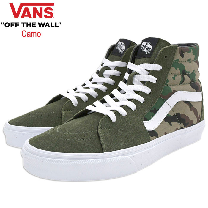 バンズ バンズ VANS スニーカー メンズ 男性用 スケートハイ Olive/White カモ ( vans VN0005U9Y33 Sk8-Hi Camo ハイカット SNEAKER MENS・靴 シューズ SHOES ヴァンズ )