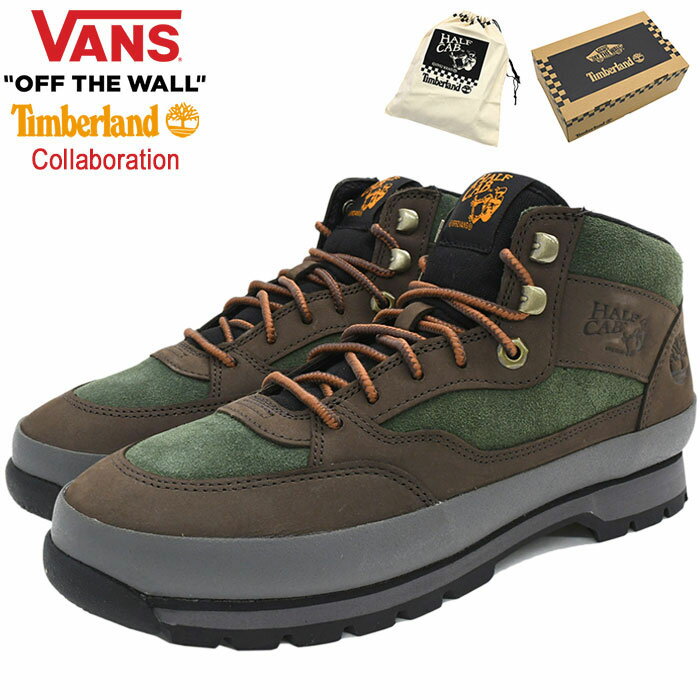 ティンバーランド バンズ VANS ブーツ メンズ 男性用 ティンバーランド ハーフキャブ ハイカー Green/Brown ( VN000CBN20A VANS×Timberland Half Cab Hiker ミッドカット BOOTS スニーカー MENS・靴 シューズ SHOES ヴァンズ )