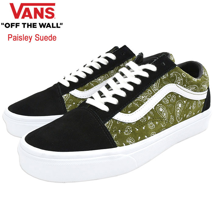 バンズ VANS スニーカー メンズ 男性用 オールドスクール Black/Olive ペイズリー スエード ( vans VN0A5JMIBKO Old Skool Paisley Suede ローカット SNEAKER MENS 靴 シューズ SHOES ヴァンズ )