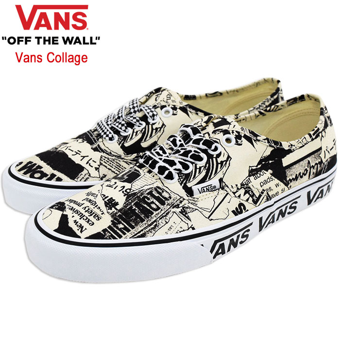 バンズ VANS スニーカー メンズ 男性用 オーセンティック Black/White バンス コラージュ ( vans VN0A5KRDBZW Authentic Vans Collage ローカット ブラック 黒 SNEAKER MENS・靴 シューズ SHOES ヴァンズ ) ice field icefield