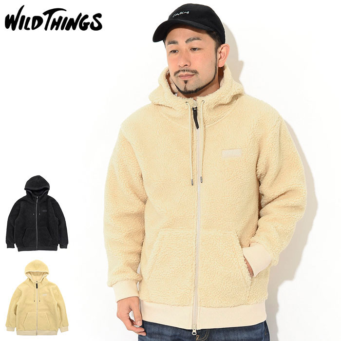 ワイルドシングス WILD THINGS ジャケット メンズ フラッフィー ボア ジップ フーディー ( WILD THINGS Fluffy Boa Zip Hoody JKT フリ..