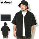 ワイルドシングス WILD THINGS シャツ 半袖 メンズ キャンプ ( WILD THINGS Camp S/S Shirt オープンカラー ビッグシルエット オーバーサイズ カジュアルシャツ トップス メンズ 男性用 WT241-03-1 ) ice field icefield