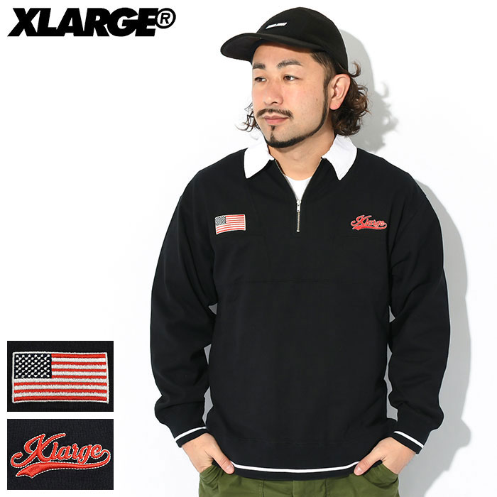 エクストララージ X-LARGE ポロシャツ 長袖 メンズ エンブロイダード ラグビー ( x-large Embroidered Rugby L/S Polo ラガーシャツ ポロ・シャツ トップス XLARGE エックスラージ 101223013002 )