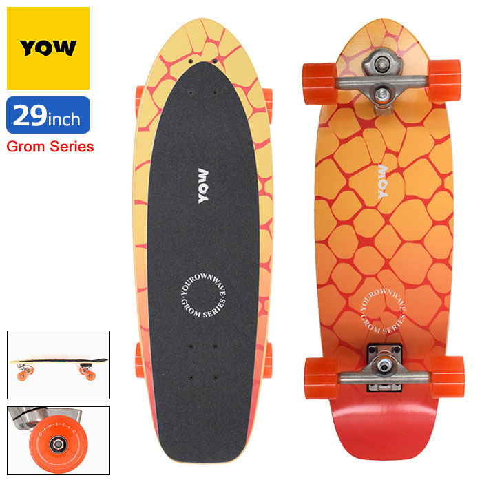ヤウ YOW スケボー スケートボード コンプリート 29インチ Grom Hossegor Surfskate Complete Grom Series ( 29in 完成品 組み立て済み サーフスケート サーフィン サーフ 陸トレ オフトレ デッキ ブランド メーカー 大人 )