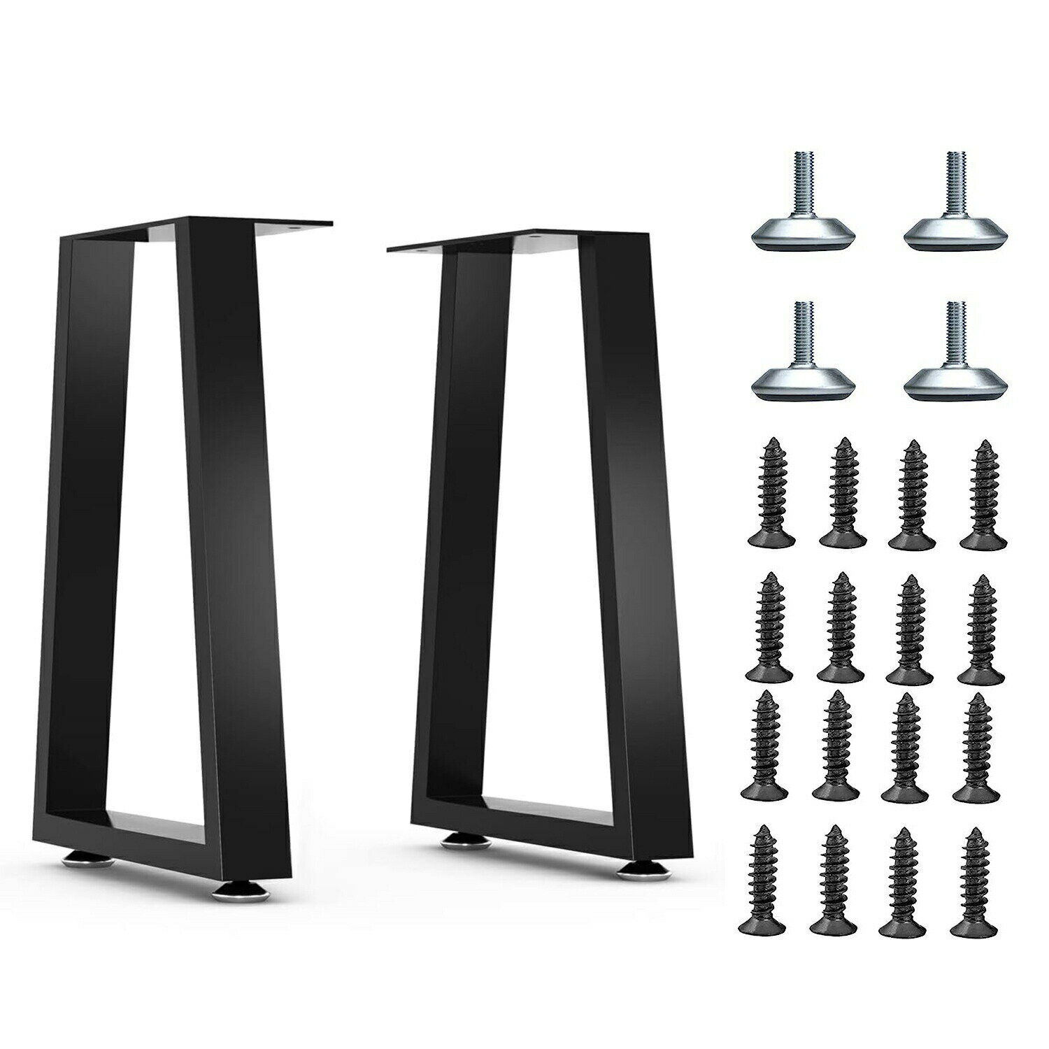 Rakuten - 【人気商品】テーブル 脚 パーツ DIY テーブル脚 2本セット高さ40cm、60cm アイアン脚 黒 ブラック 鉄脚 スチール脚 取り替え脚自作 リメイク かんたん ダイニングテーブル デスク ワークデスク テーブル用 アジャスター付き