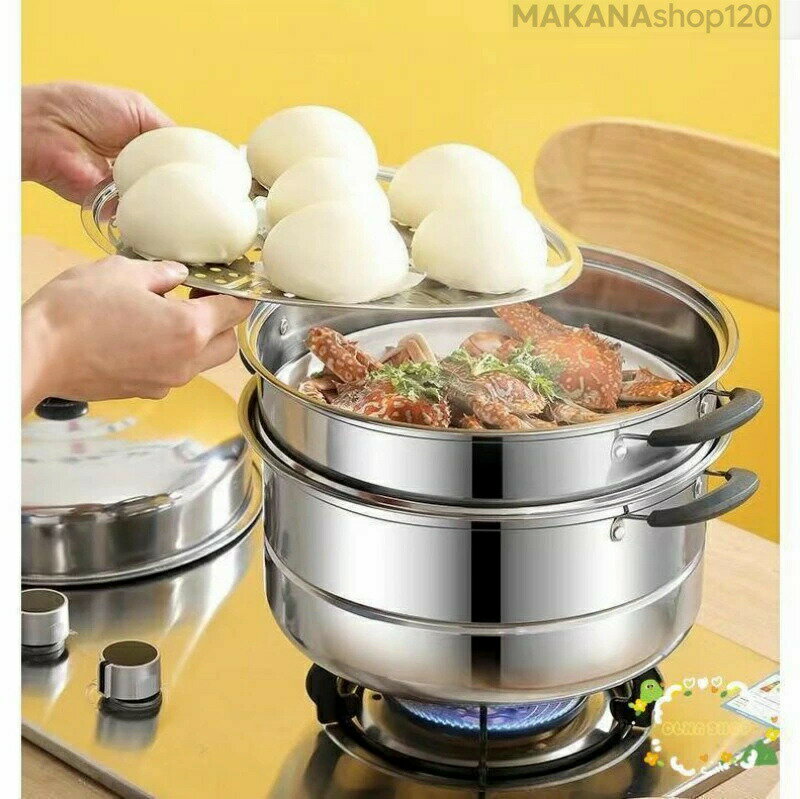 【一年保証】蒸し器 二段三段 26/28/30cm 大容量 ステンレス せいろ 火対応 蒸し鍋 スチーム調理器 両手鍋 蓋付き ステンレス鍋 調理鍋 蒸し料理