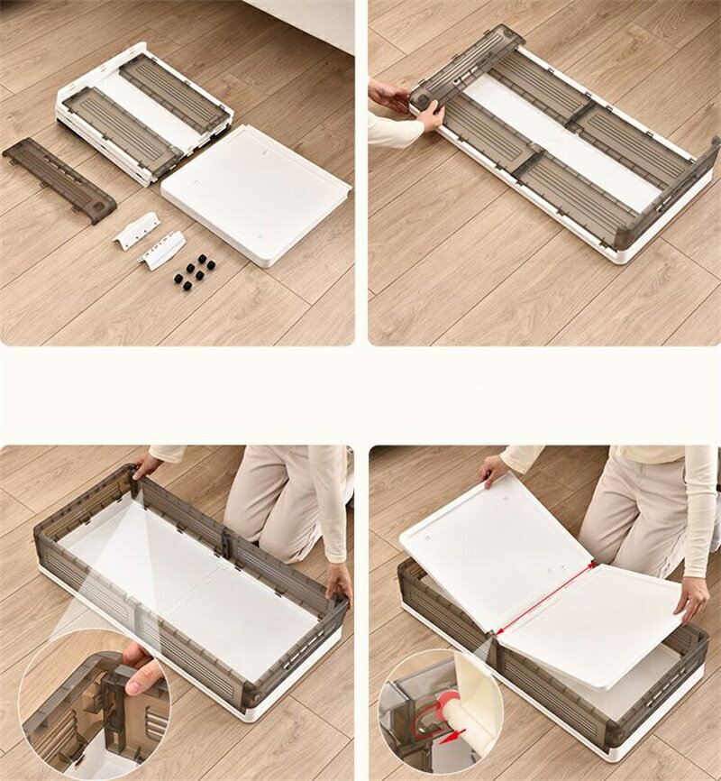 Rakuten - 収納ボックス ベッド下 高さ16.5cm/18cm/23cm/27cm 折りたたみ 横置き 収納箱 衣類 引き出し 収納 ベッド下収納 衣装ケース すき間収納 ベッド ベッド下 日用品収納 引っ越し 大容量 おしゃれ 蓋付 透明