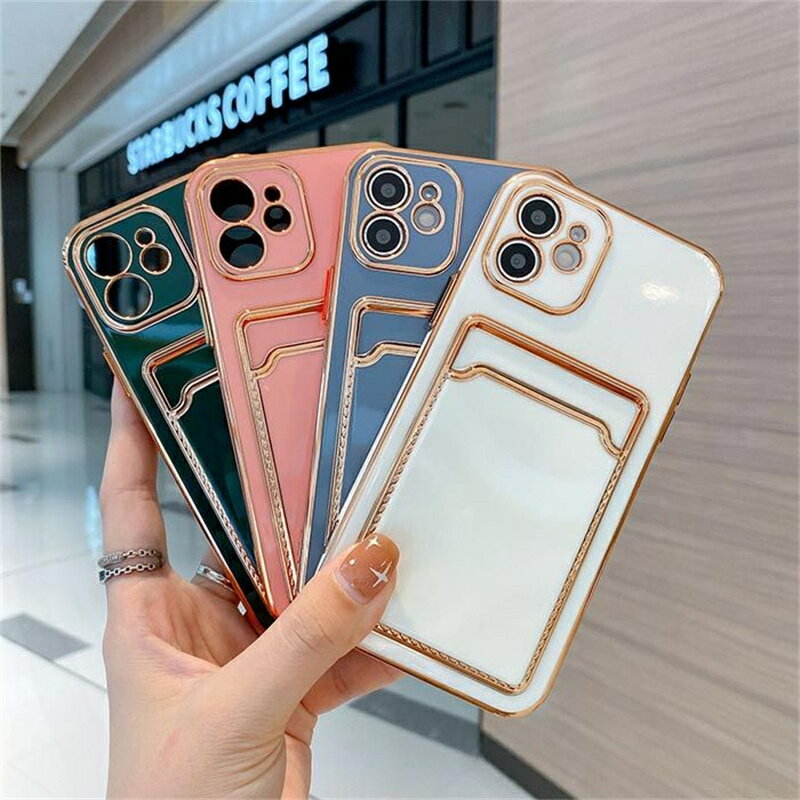 Rakuten - iPhone16ケース iPhone15 iPhone14 iPhone13 iPhoneケース スマホカバー 雑貨 女子 カードホルダー カード入 ゴールド/ホワイト/ブラック/ネイビー/ピンク/オレンジ/ブルー/グリーン iPhone12 iPhone11 iPhone7 iPhone8 Plus Pro Max mini アイフォン15ケース