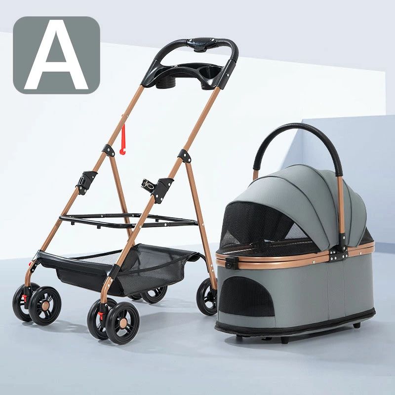 高品質ペットバギー 分離式 折り畳み式 自立式 4輪ペットカート 小型犬 中型犬 対...