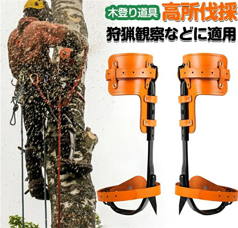 乐天商城 - 木登り道具 登山用の靴 庭木 木登り器 極登山スパイク 果物選ぶ 多目的 304ステンレス鋼 材質 耐用 科学デザイン 強い耐荷重力 ポータブル 使用簡単 狩猟観察 登山などに適用木登り器 木登り道具 木登り道具 木登り器