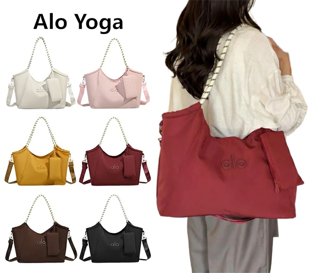 SALE【期間限定10%OFF】【★2026人気商品★】alo Yoga アイコニックショッパートート新作ヨガバッグ おしゃれ通勤 韓国風 ショルダーバッグ ハンドバッグ ショルダー掛け トートバッグ シボ加工 レディースバッグ 送料無料[並行輸入品]
