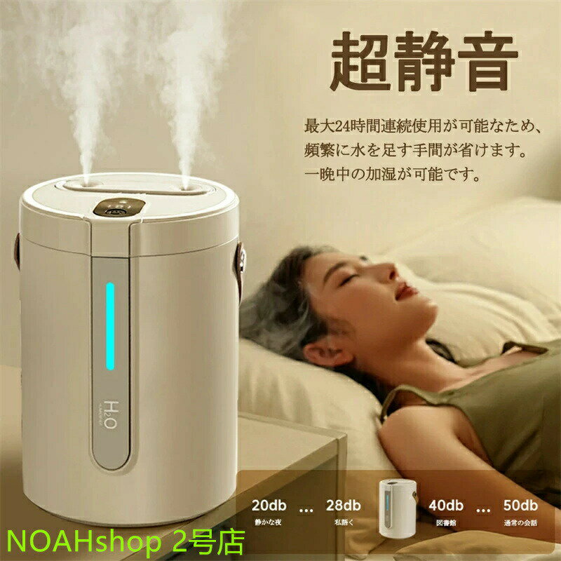 2025新型加湿器 大容量 2.5L 卓上 超音波式 卓上加湿器 かしつき ライト おしゃれ ダブル噴霧 ミスト超静音 部屋 寝室 乾燥対策 USB お手入れ簡単