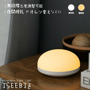 【あす楽】ナイトライト 授乳ライト コードレス 夜間授乳 Iseebiz オムツ替え ハロウィン クリスマス USB充電 記憶効果 タッチ式 ベッドライト ベッドサイドランプ 枕元ライト 間接照明 授乳灯 常夜灯 小型 2200mAh 色温度/明るさ調整