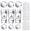 4/30限定☆全品10%OFF!ネイルスタンパー スタンパーセット 3スタンパー Biutee 3スクレーパー 6個シリコーンヘッド 付き 柔らかい 透明 ネイ...