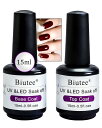 ネイルベーストップコート 2点セット Biutee 15ml ジェルネイル トップコートジェル ベースコートジェル UV/LED対応 4週間で長持ち