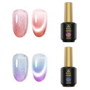 【新入荷】ジェルネイル セット マグネットネイル 温感変色 Biutee ジェルネイル 2色 8ml 温度によって変色 猫目ジェル 3段温感変色 ジェルネイルカラーセット グラデーションジェル UV/LED対応 セルフネイル