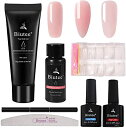 4/30限定☆全品10%OFF!Biutee 長さだしジェルネイル 6点セット 2色選べる UV/LED対応 長さだしチップ 簡単に長さだし 爪指延長接着剤 P...