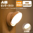 ¥8月15日限定全品10%OFF/人感センサーライト 常夜灯 USB充電式 360°回転 マグネット/3Mテープ両対応 室内外兼用 電球色(3000K) 廊下 寝室 階段 玄関 補助照明 小型 LED 足元灯 防災 Iseebiz
