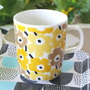 マリメッコ マグカップ ピックイネンウニッコ イエロー×ベージュ marimekko マグ コーヒーカップ PIKKUINEN UNIKKO No.128(50) 北欧食器 洋食器 プレゼント おしゃれ ギフト 結婚祝い 花柄