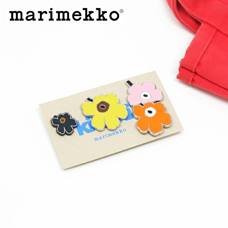 マリメッコ ピンバッジ 3点セット ウニッコ イエロー・オレンジ・ピンク marimekko UNIKKO Pumpuli Pin Set No.1(51) (pinbadge)