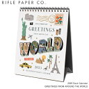 【セール50%OFF】 ライフルペーパー 卓上カレンダー 2025 ワールドグリーティング rifle paper デスクカレンダー 15X19cm 世界 都市...