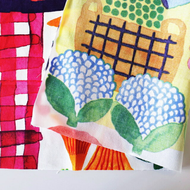 【ハーフカット】 marimekko マリメッコ KESATORI ケサトリ 生地 レッド/パープル/...