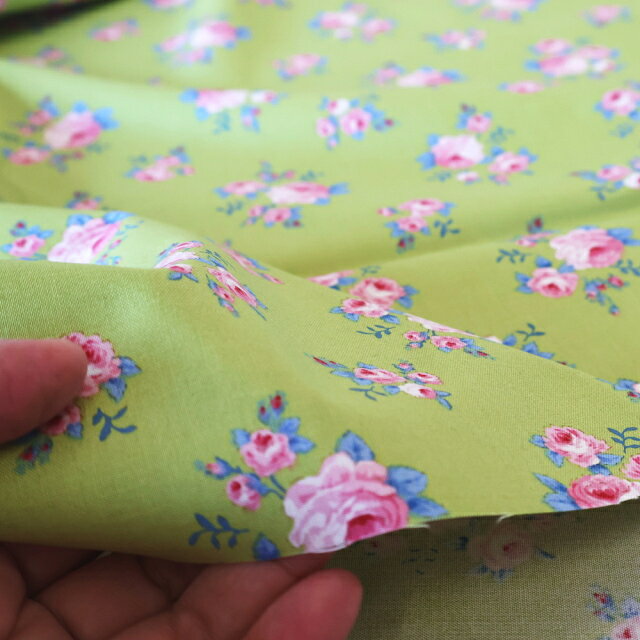 【セール20％OFF】 ティルダ 生地 ミル ライム グリーン Tilda ファブリック Mille 110cm巾 10cm単位 布 手芸 かわいい おしゃれ 小さい柄 花柄 バラ 小花 緑 北欧 icentery-10004844 InteriorCenter サンプル画像2