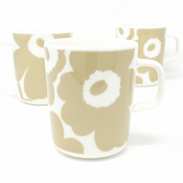 marimekko　マリメッコ　マグカップ　UNIKKO No.180　（ホワイト×ベージュ）