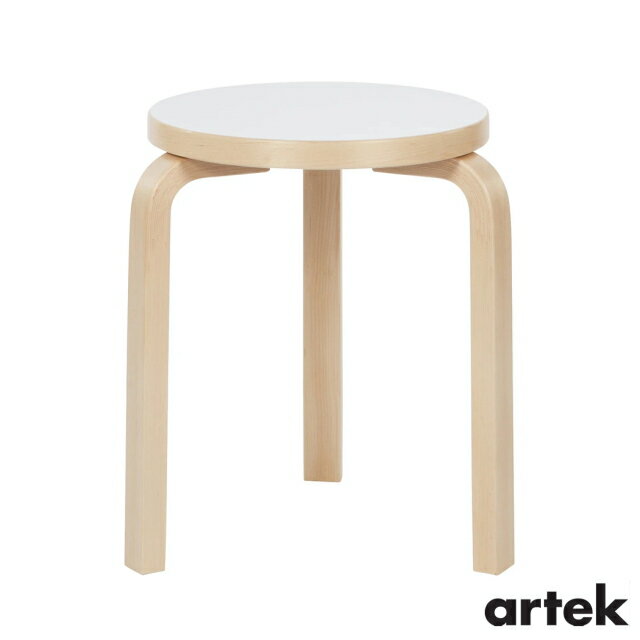 [ ARTEK（アルテック）]　スツール60 （椅子） 3本脚　ホワイトラミネート　Stool60　家具