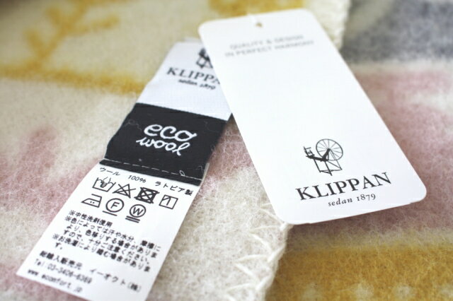 [KLIPPAN（クリッパン）]　ウールミニブランケット （65cmX90cm） ネイチャー　ピンク