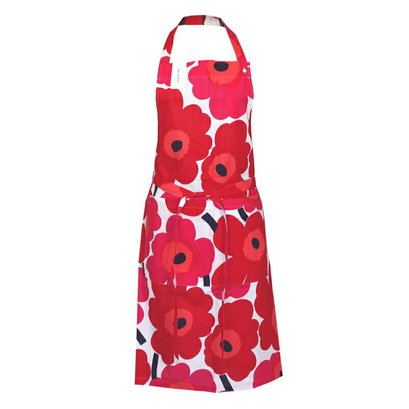 マリメッコ エプロン ピエニウニッコ2 赤 marimekko PIENI UNIKKO 2 No.1(75) 北欧 おしゃれ かわいい 花柄