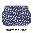 マリメッコ ポーチ マリメッコ がま口ポーチ 中 ピックイネンウニッコ ダークブルー marimekko ポーチ PIKKUINEN UNIKKO No.853(39) 北欧 おしゃれ かわいい 花柄