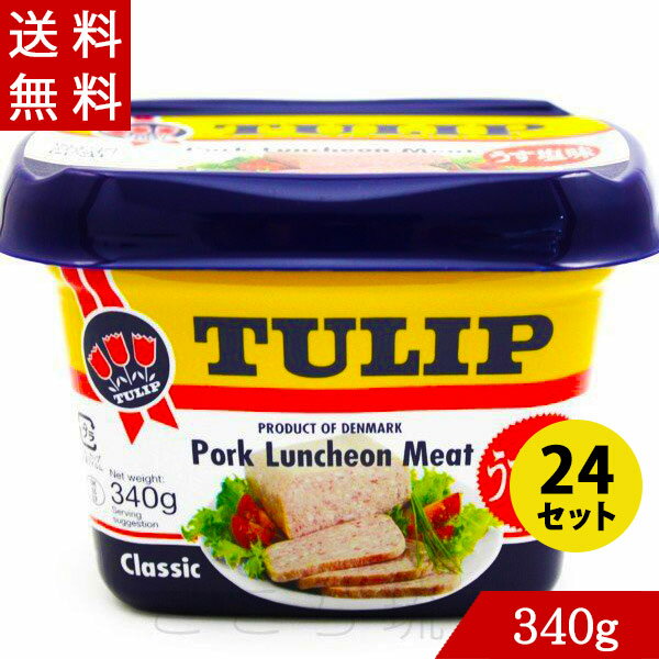 ポークランチョンミート(チューリップ TULIP)うす塩味 340g×24 エコパック ポークたまごおにぎり