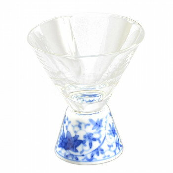 有田焼 福泉窯 有田浪漫グラス SAKE GLASS 台形 染付華唐草【同梱・代引き不可】