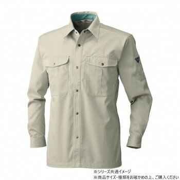 桑和 4445 長袖シャツ Lサイズ アイボリー(5)【同梱・代引き不可】