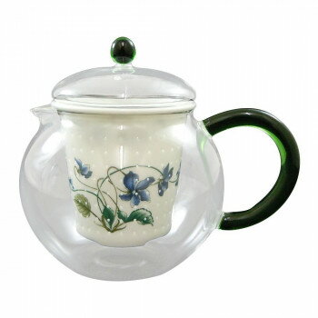 有田焼 セランドグラス おしゃれポット 500cc すみれ FC-550G【同梱・代引き不可】