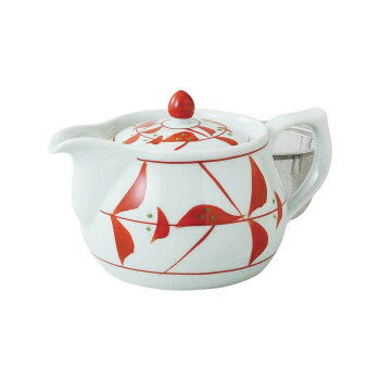 89585 波佐見焼 古代朱巻花 MSポット 450ml【同梱・代引き不可】