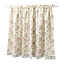 ローズ柄 カフェカーテン 90×150cm QSI-2209/90【同梱・代引き不可】(3)