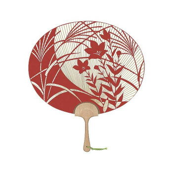 日本製(MADE IN JAPAN) 特大小判型うちわ 洛北 片面透かし 1072【同梱・代引き不可】