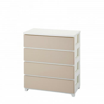 カラースタイルチェスト　ワイド4段　CO-ST-W4　ホワイトベージュ・WHBE【同梱・代引き不可】