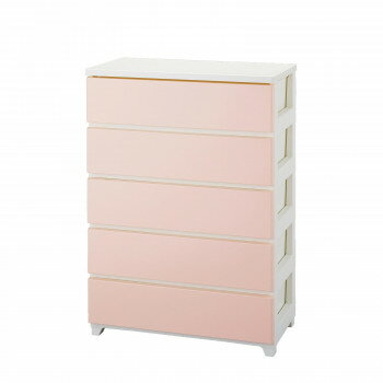 カラースタイルチェスト　ワイド5段　CO-ST-W5　ホワイトピンク・WHPI【同梱・代引き不可】