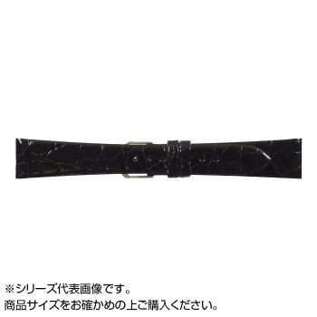 MIMOSA(ミモザ) 時計バンド 腹ワニD 18mm ブラック (美錠:銀) WD-A18【同梱・代引き不可】